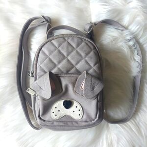 Betsey Johnson Grey Quilted Dog Backpack Women